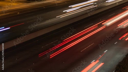 Time lapse speed traffic light trails close up
