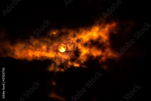 Defocused Night Sky and Moon