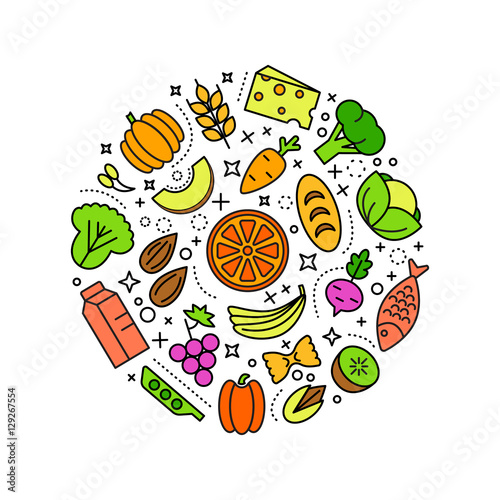 Healty food background representing