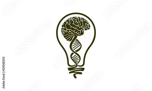 Human brain icon in cartoon style isolated on white background. Human organs symbol stock vector illustration