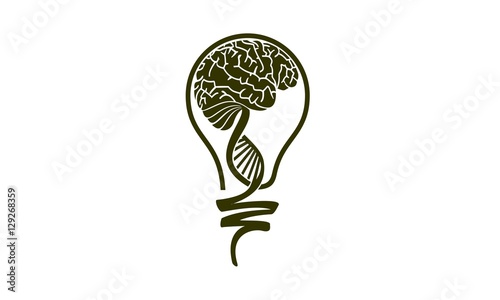 Human brain icon in cartoon style isolated on white background. Human organs symbol stock vector illustration