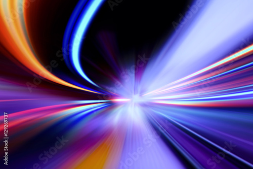 speed motion on night road