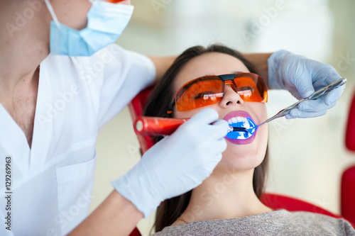 Beautiful girl treated teeth