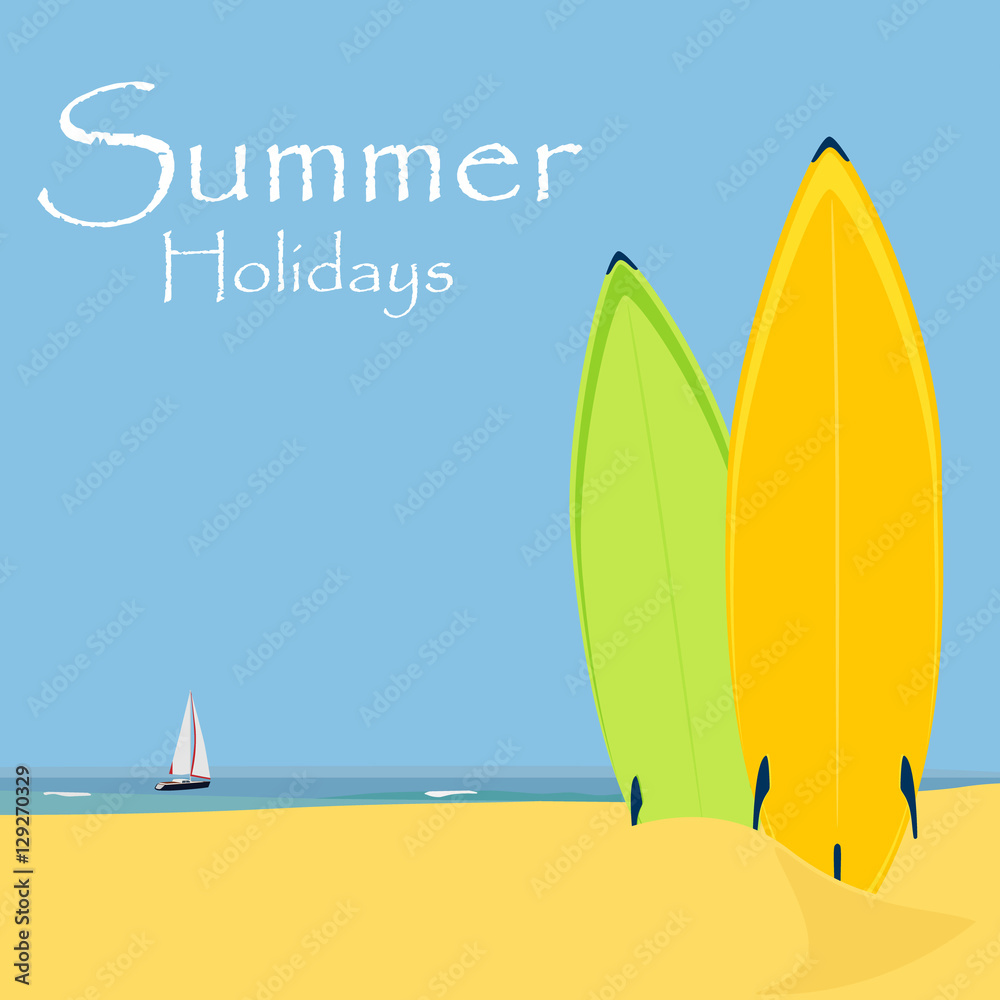 Summer holidays postcard