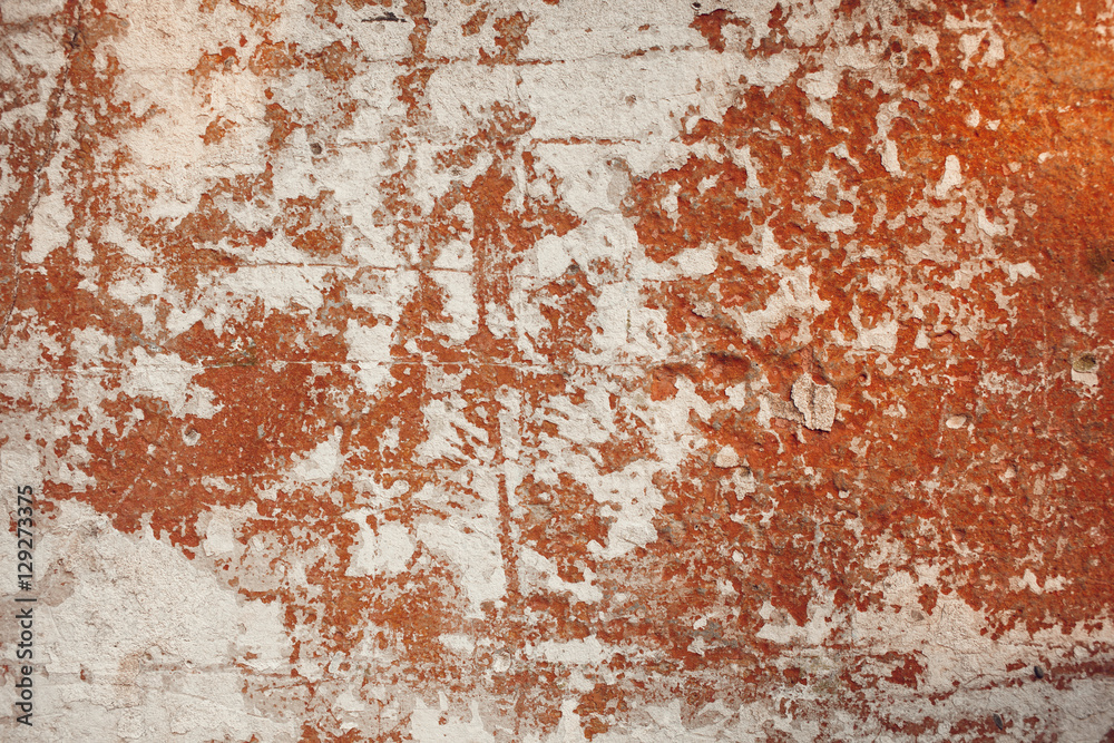 Rusted metal texture. Old metal. Corroded metal background. Rusted white painted metal wall. Rusty metal background with streaks of rust. Rust stains. The metal surface rusted spots. rust corrosion.