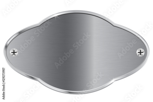 Metal plate. Decorative shape nameplate