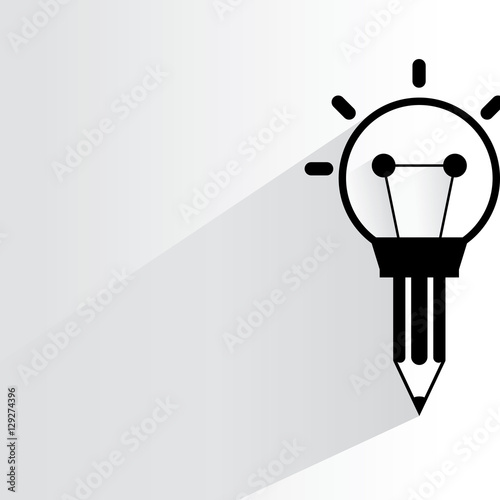 creativity concept  light bulb and pencil