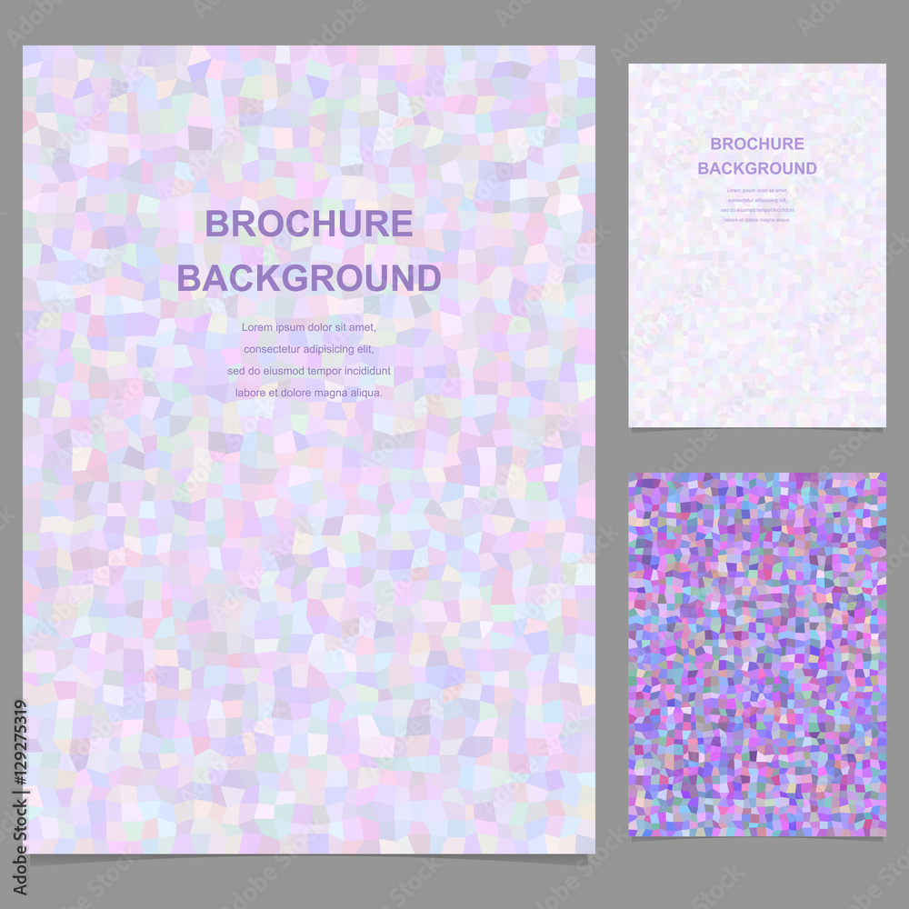 Purple rectangle tile mosaic brochure template