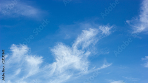 Blue sky with clouds.