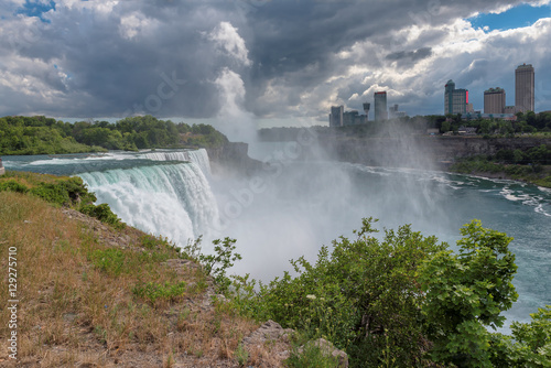    Niagara falls  with clouds and mist