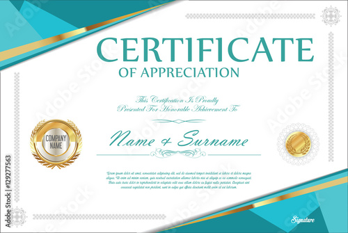 Certificate retro design template