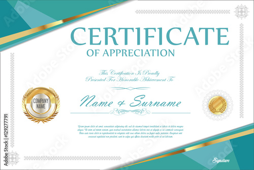 Certificate retro design template