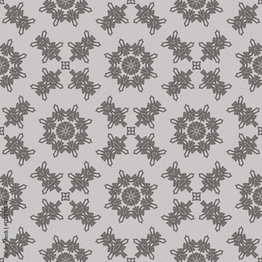 Grey Ornamental Seamless Line Pattern. Endless Texture. Oriental Geometric Ornament Grey Ornamental Seamless Line Pattern. Endless Texture. Oriental Geometric Ornament