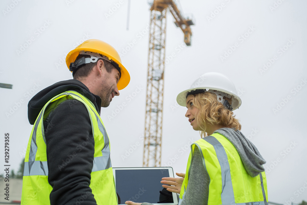 Construction worker at construction site Construction worker at construction site