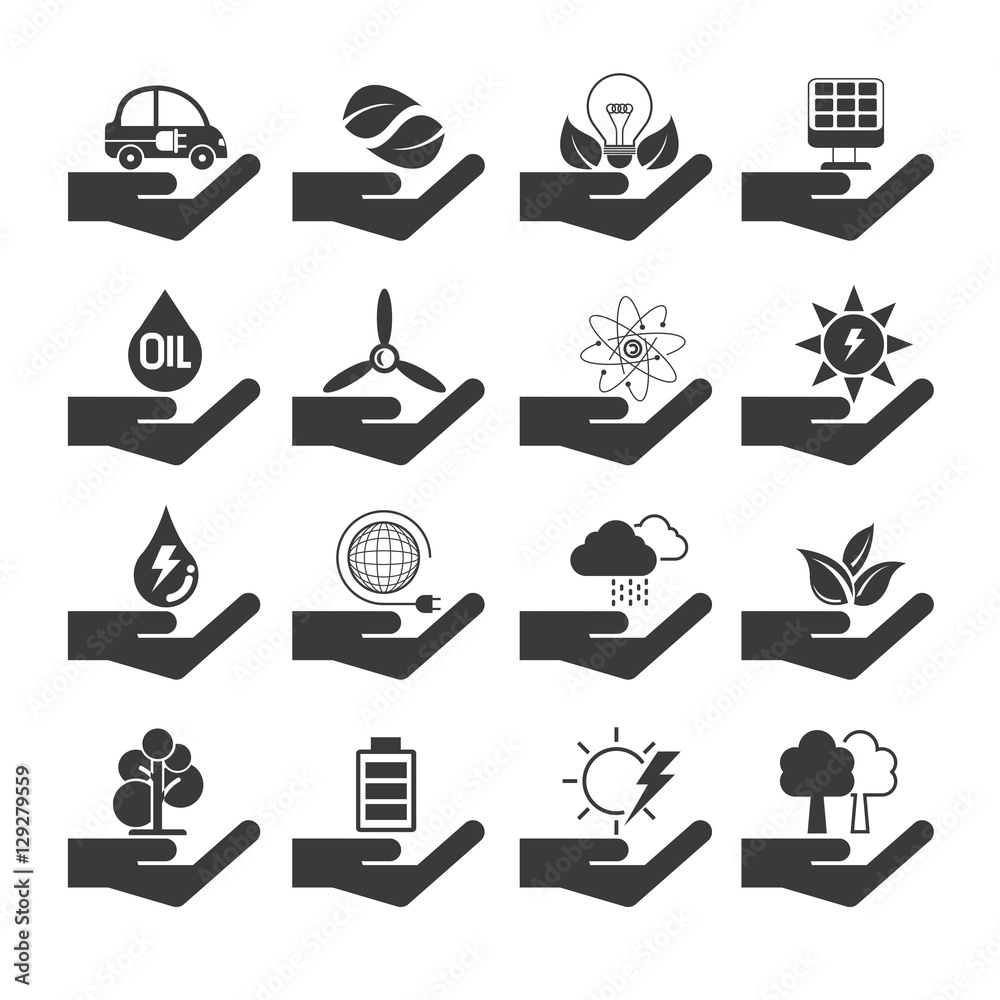 Fototapeta premium save energy icons
