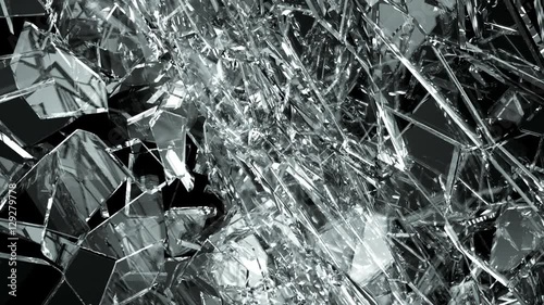 Wallpaper Mural Demolished broken glass in slow motion. Alpha matte Torontodigital.ca