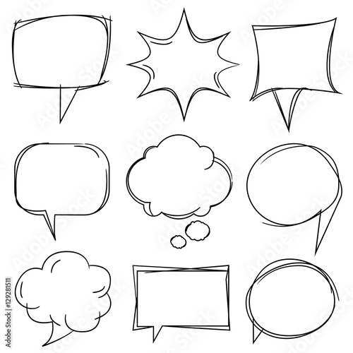 comic speech bubble set