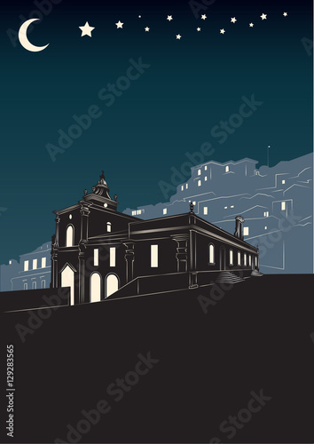 Silhouette chiesa barocca italiana
