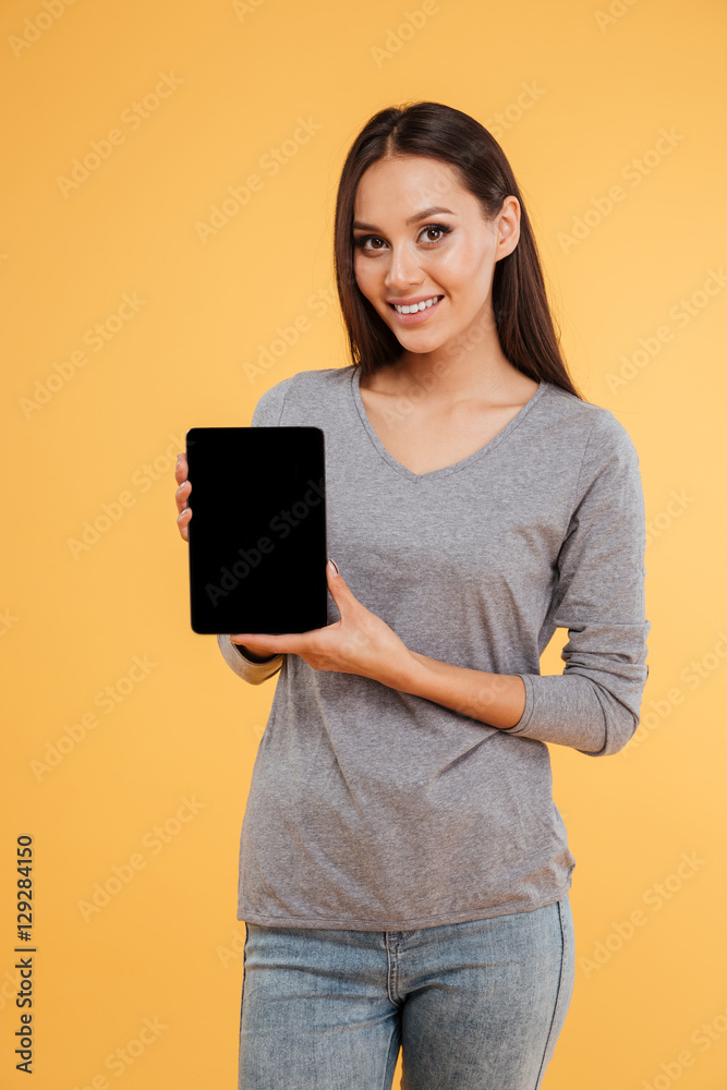 Model with tablet Model with tablet