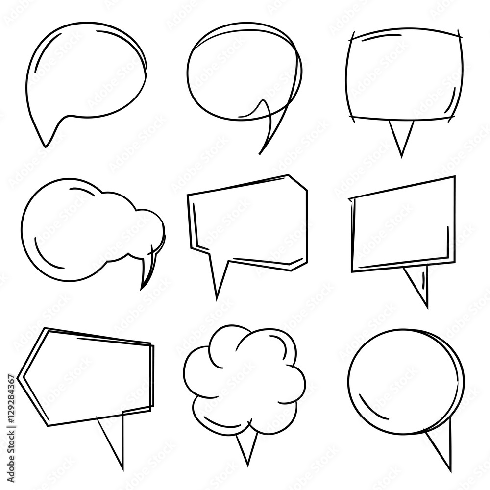 Fototapeta premium hand drawn speech bubbles
