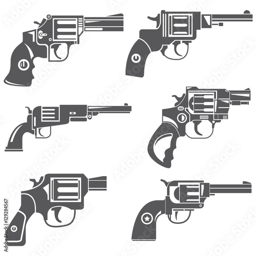 gun icons, revolver icons