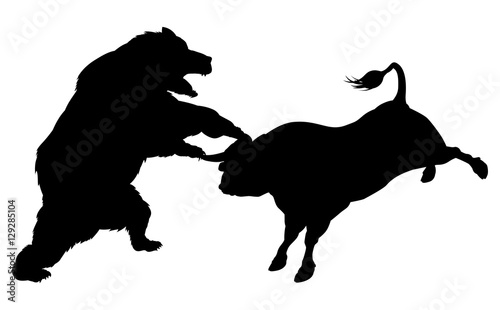 Bull Versus Bear Silhouette...