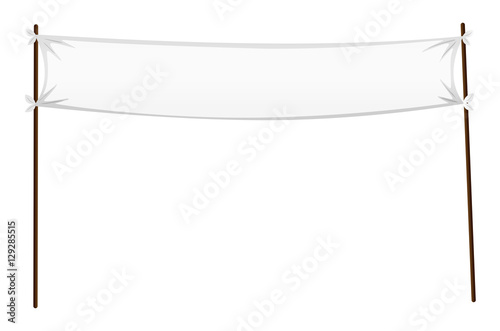 White banner template on poles