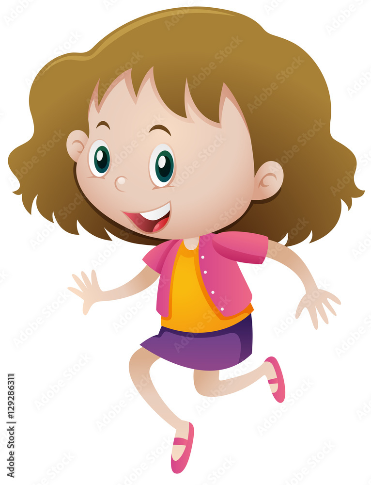 Happy girl wearing purple skirt Happy girl wearing purple skirt