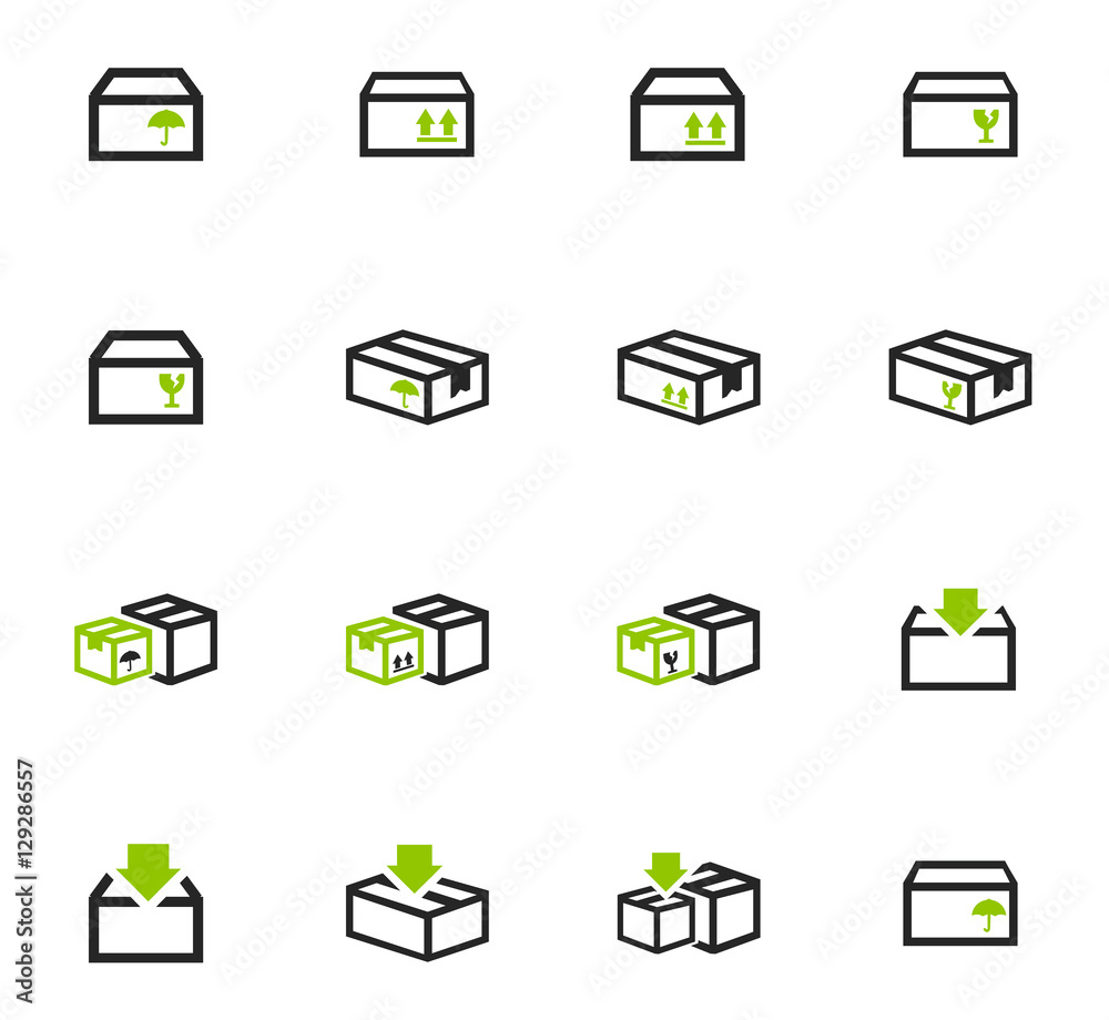 Simple icons set of box Simple icons set of box