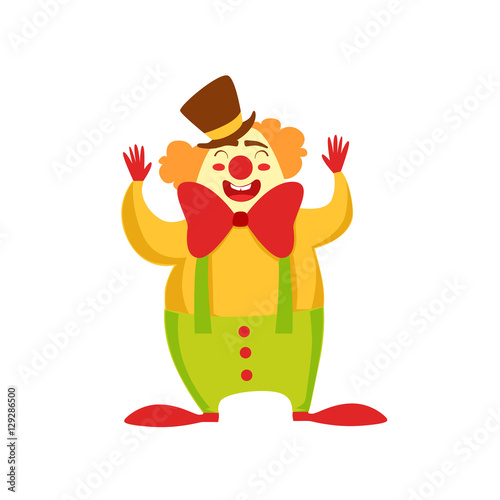 Clown Entertainer Kids Birthday Party Happy Smiling Animated Cartoon Girly Character Festive Illustration