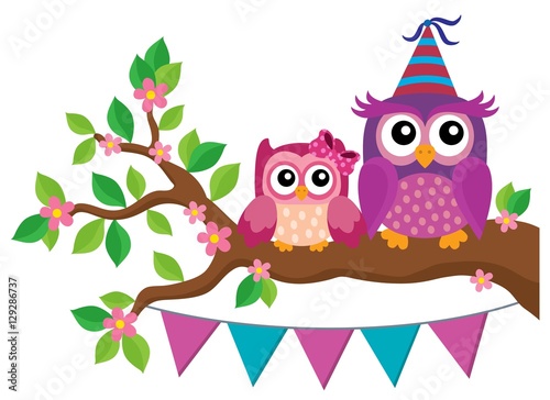 Party owls theme image 2