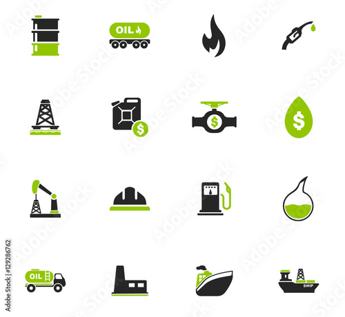 Extraction of oil icons set