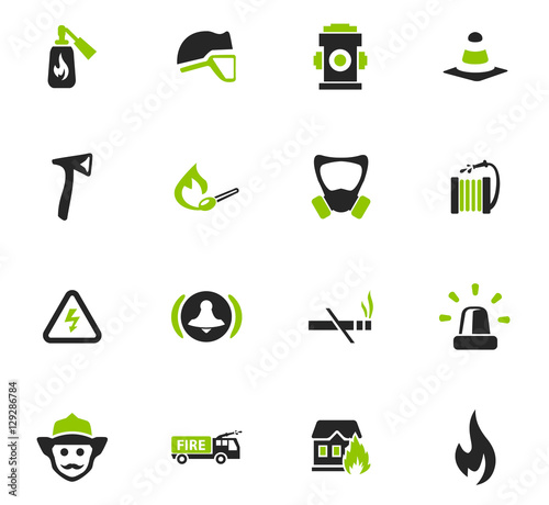 Fire brigade icons set