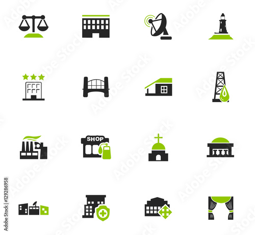 Infrastucture of the city icons set