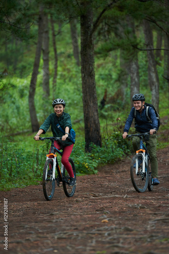 Cycling in forest
