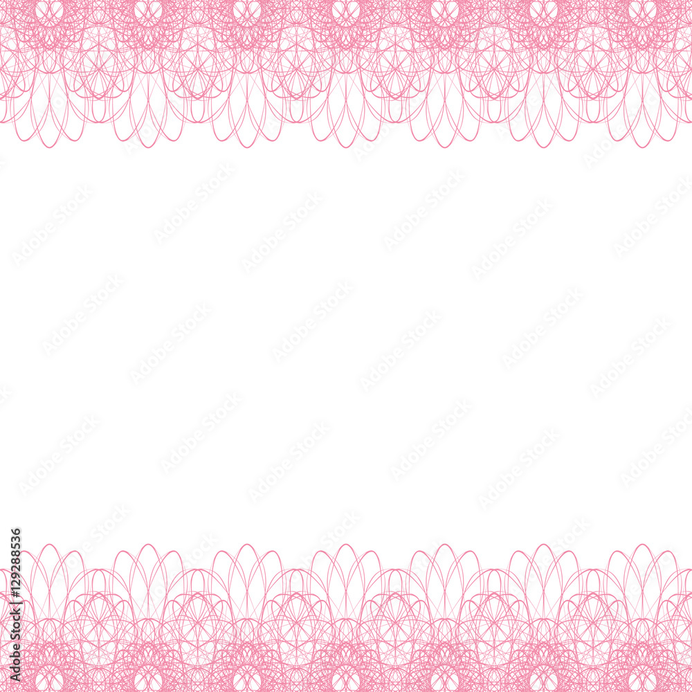 Endless line border frame abstract guilloche lace contour, white (transparent) background. Elegant invitations, banknotes, diplomas, certificates, tickets, papers security design. Vector illustration Endless line border frame abstract guilloche lace contour, white (transparent) background. Elegant invitations, banknotes, diplomas, certificates, tickets, papers security design. Vector illustration