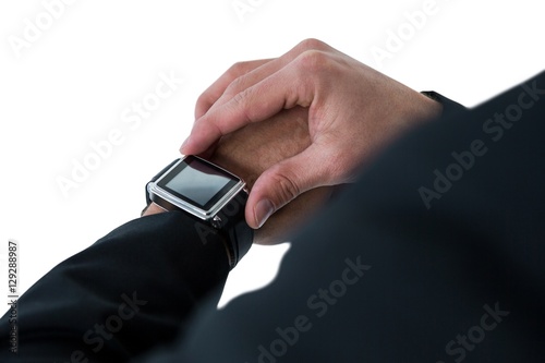 Businessman checking time