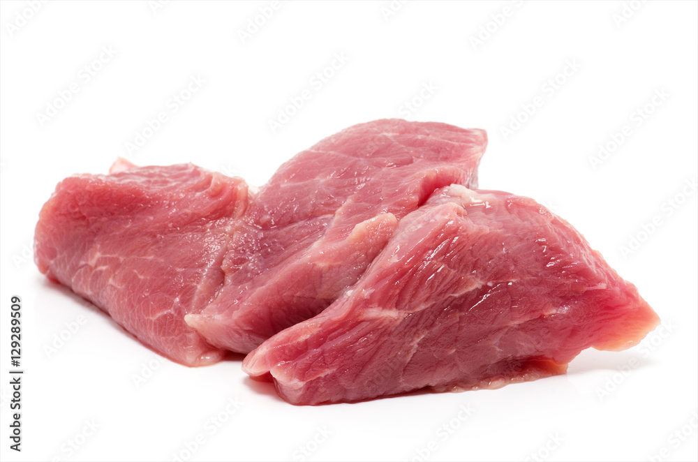 raw meat isolated on white