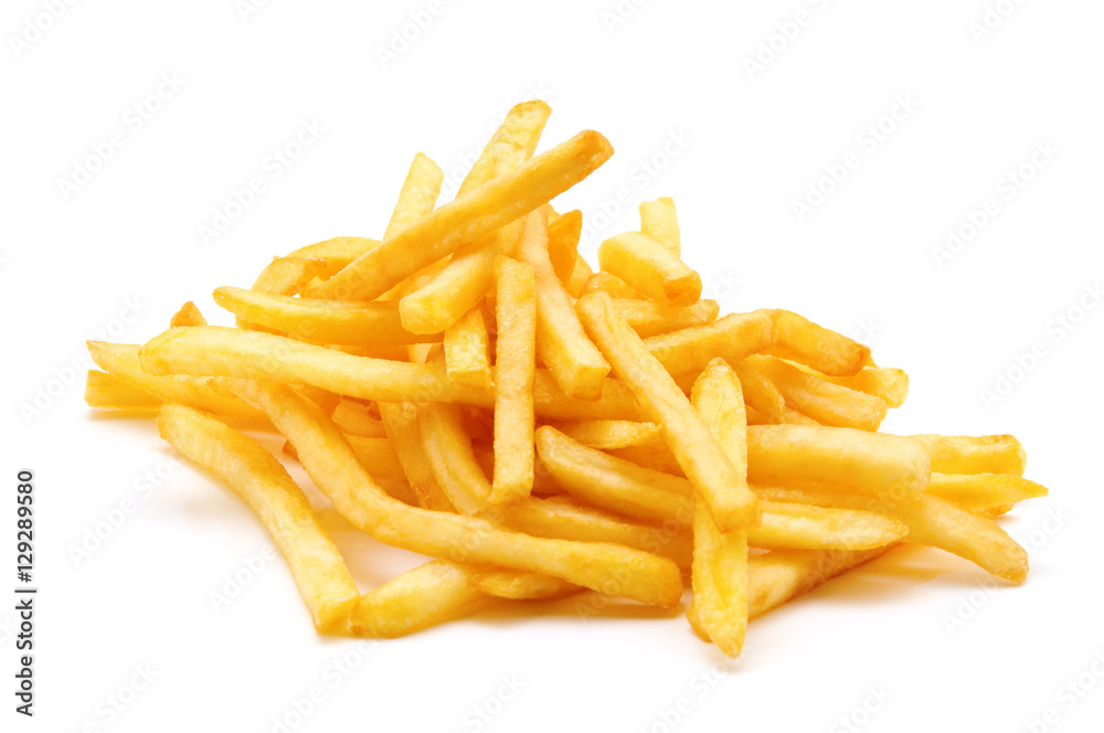potato fry on white isolated background potato fry on white isolated background