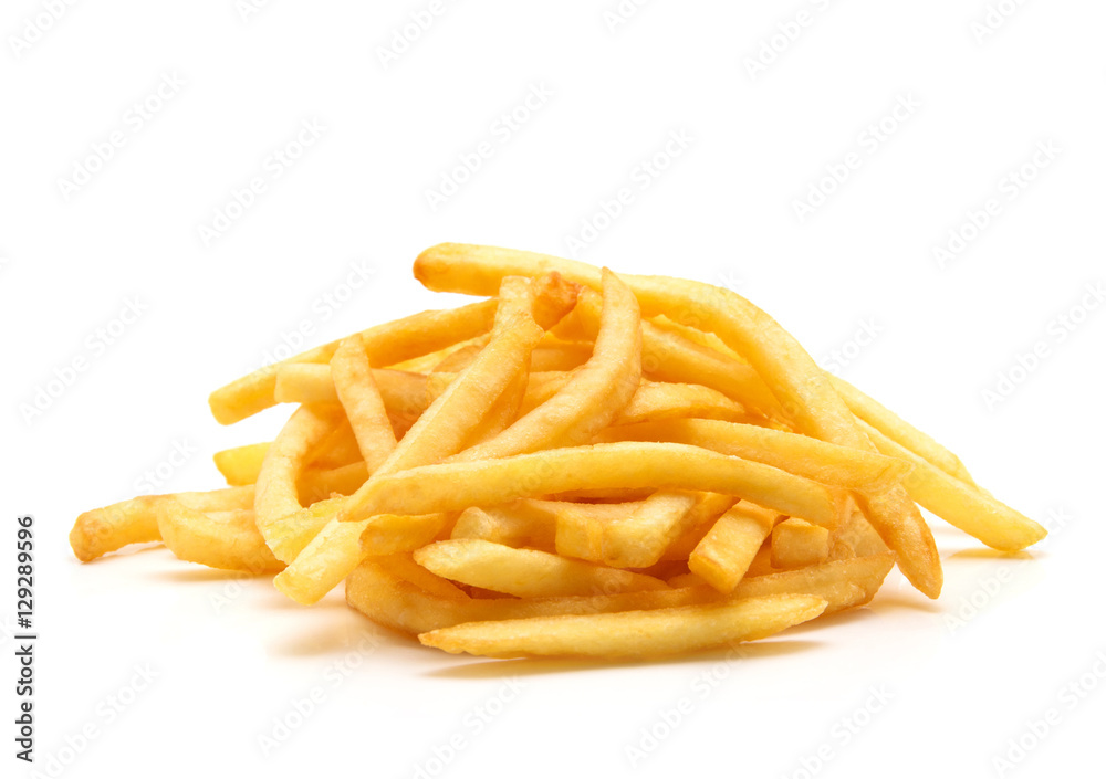 potato fry on white isolated background potato fry on white isolated background
