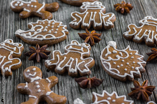Christmas gingerbreads with star anise