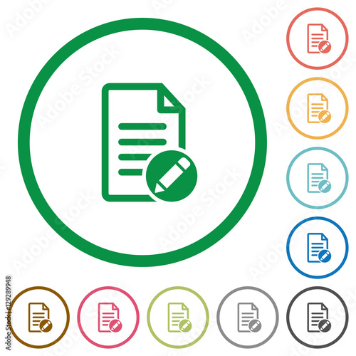 Rename document flat icons with outlines