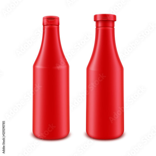 Set of Red Tomato Ketchup Bottle for Branding without label