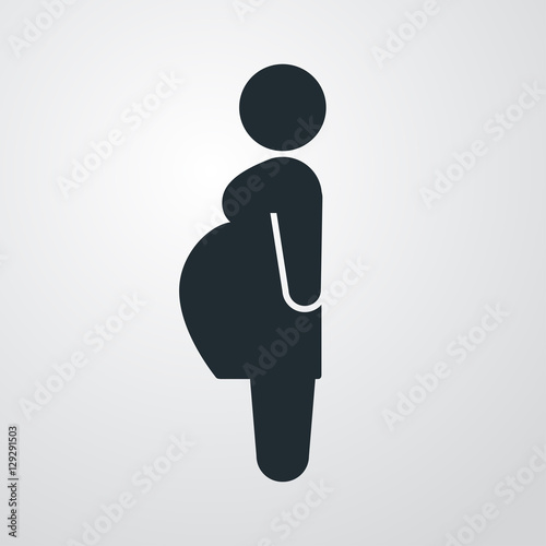 Icono plano embarazada en fondo degradado