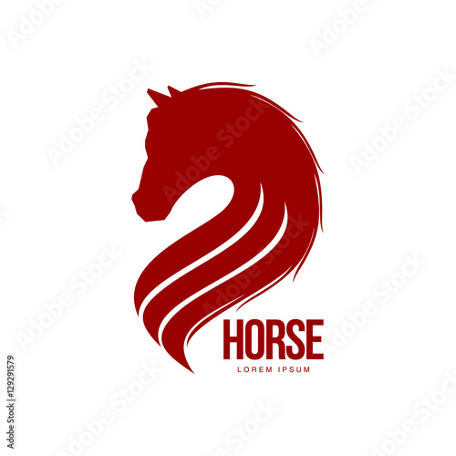 Wallpaper Mural Horse head profile graphic logo template, vector illustration on white background. Stylish horse head outline for stable, farm, race logo design Torontodigital.ca