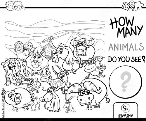 count the animals for coloring