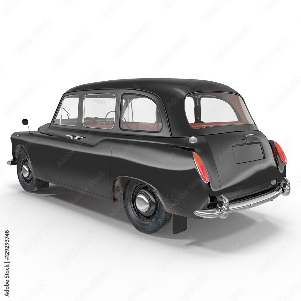 typical London Taxi on white. 3D illustration