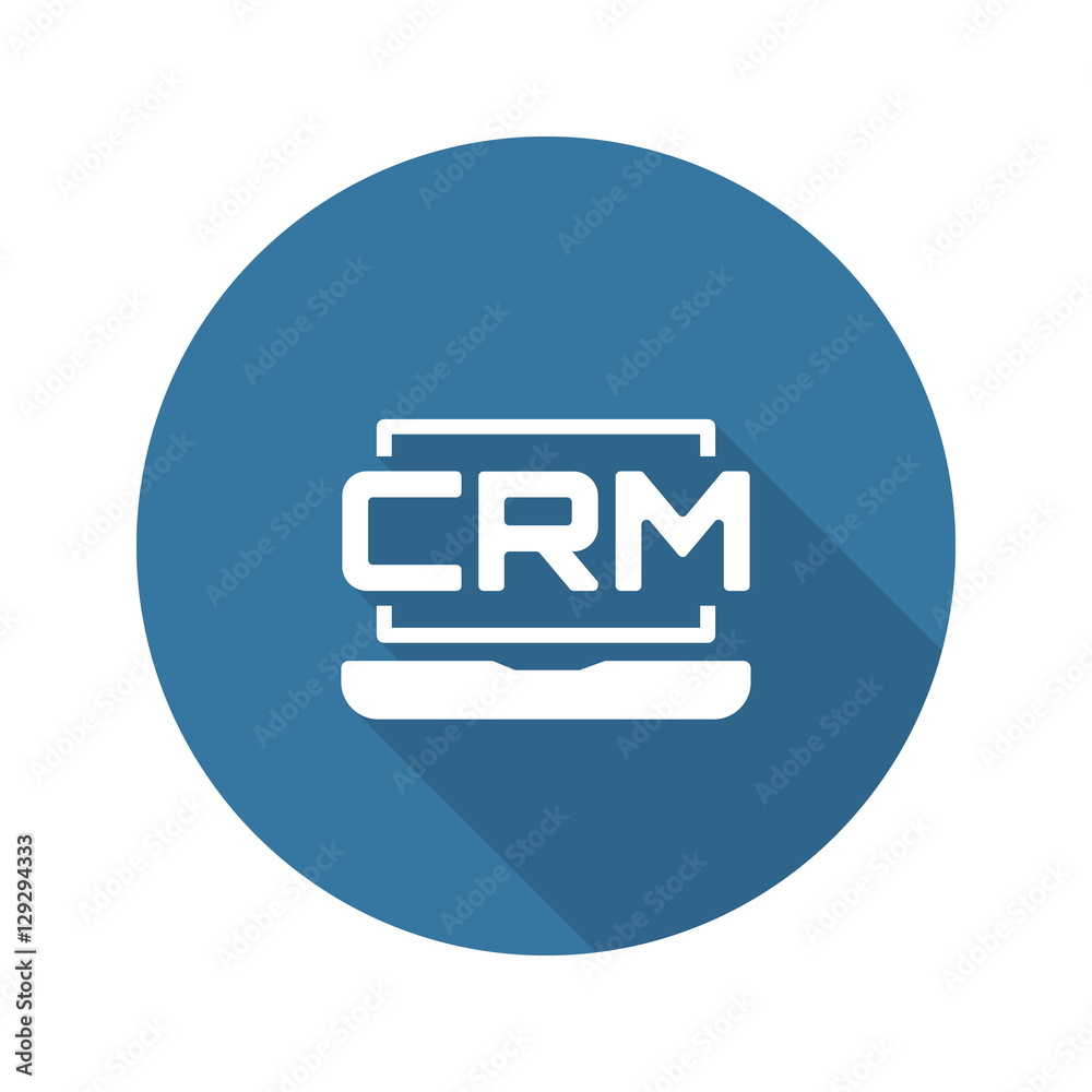 Online CRM System Icon. Flat Design. Online CRM System Icon. Flat Design.