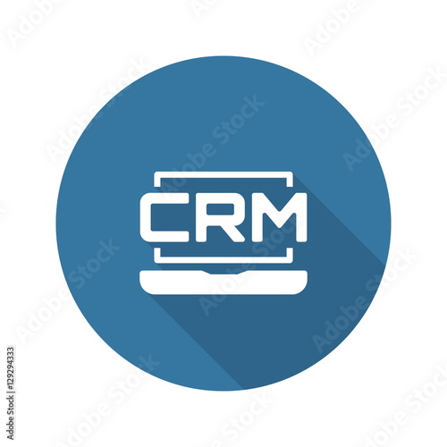 Online CRM System Icon. Flat Design.