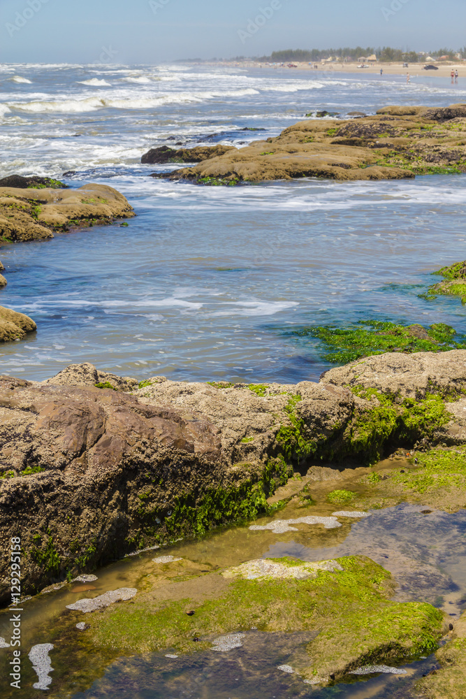 Rocks in Guarita beach at Torres Rocks in Guarita beach at Torres